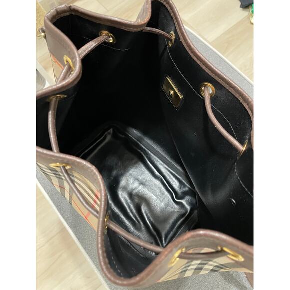 Burberrys Vintage Nova Haymarket Bucket Bag Drawstring Bag - Picture 5 of 6